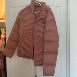 North face rose gold puffer